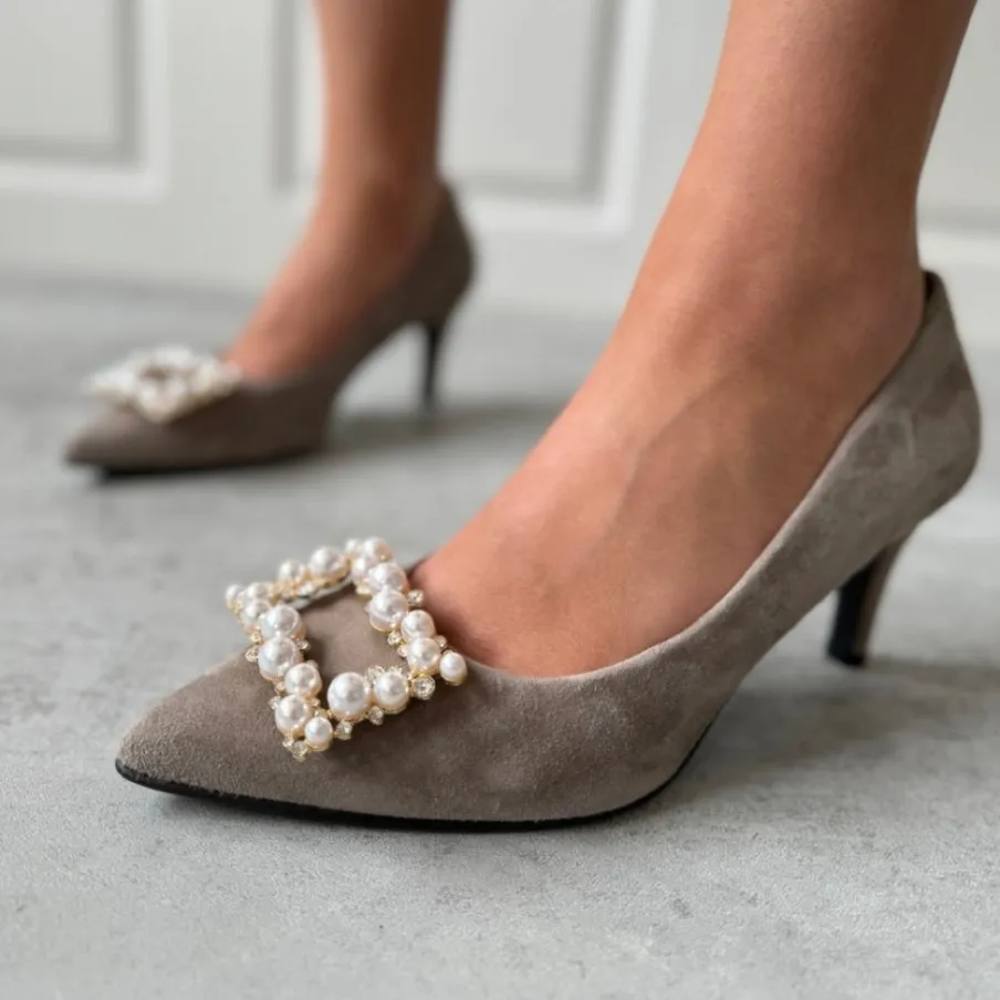 Copenhagen Shoes Stiletter^PEARLS AND DIAMONDS - BEIGE (TOPO) Pearlsand diamonds heels beige topo
