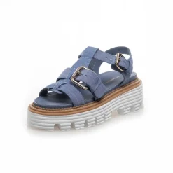 Copenhagen Shoes Flade Sandaler^POWER FOR LIFE / JEANS - Jeans Blue Powerfor life jeans sandal jeans blue