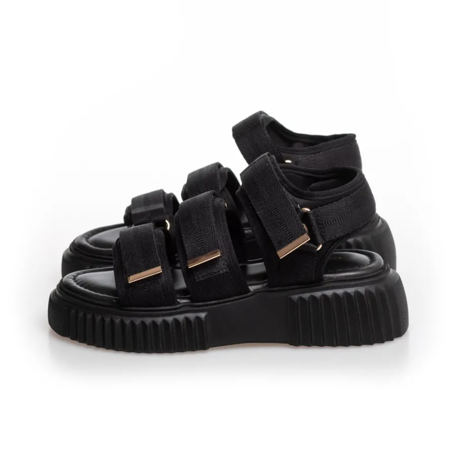 Copenhagen Shoes Flade Sandaler^ROCK ME BLACK - BLACK Rockme black sandal black
