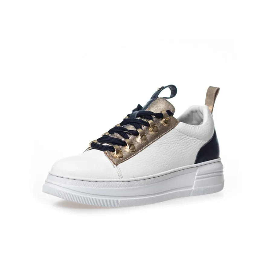 Copenhagen Shoes Sneakers^RUN - WHITE/GOLD White gold