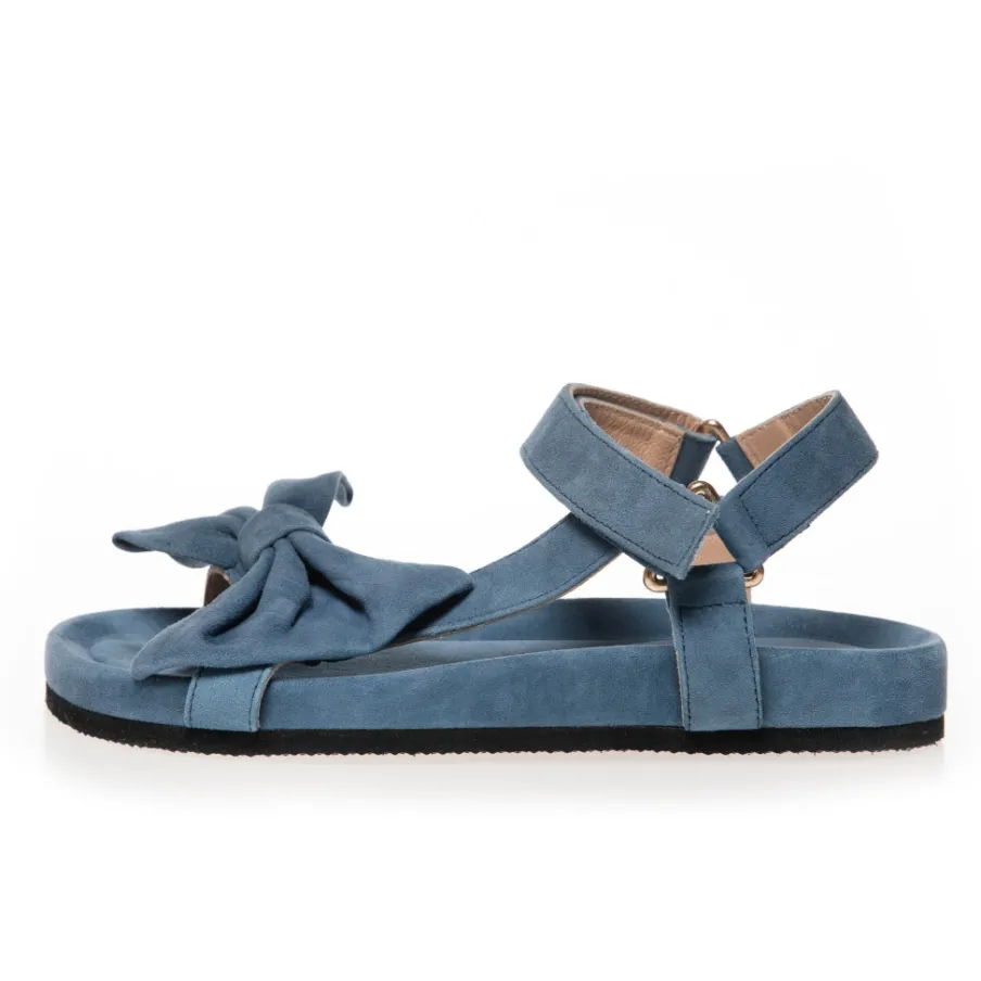 Copenhagen Shoes Flade Sandaler^SKY AND DIAMONDS 23 SUEDE - Denim Blue Skyand diamonds 23 suede sandal denim blue