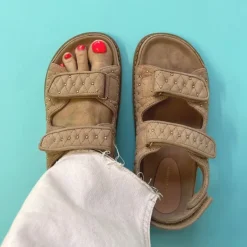 Copenhagen Shoes Flade Sandaler^STUDS ON SUEDE - PAPAYA Studson suede sandal papaya