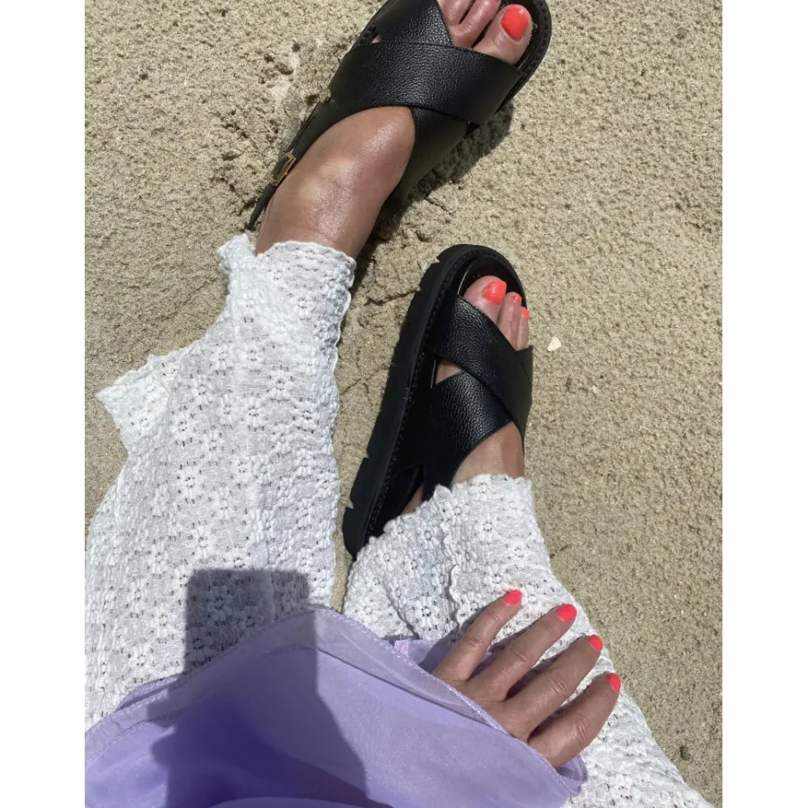 Copenhagen Shoes Flade Sandaler^SUMMERTIME - Black Summertimesandal black