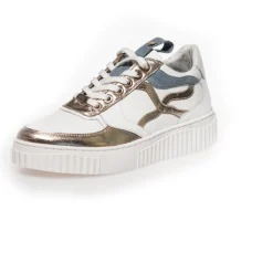 Copenhagen Shoes Sneakers^SUNSHINE LADY - WHITE/DENIM/GOLD White denim gold