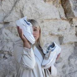 Copenhagen Shoes Sneakers^SUNSHINE LADY - WHITE/DENIM/GOLD White denim gold