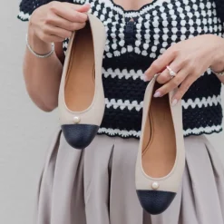 Copenhagen Shoes Ballerinasko^THE PEARL BALLERINA - BLACK / NUDE Black nude