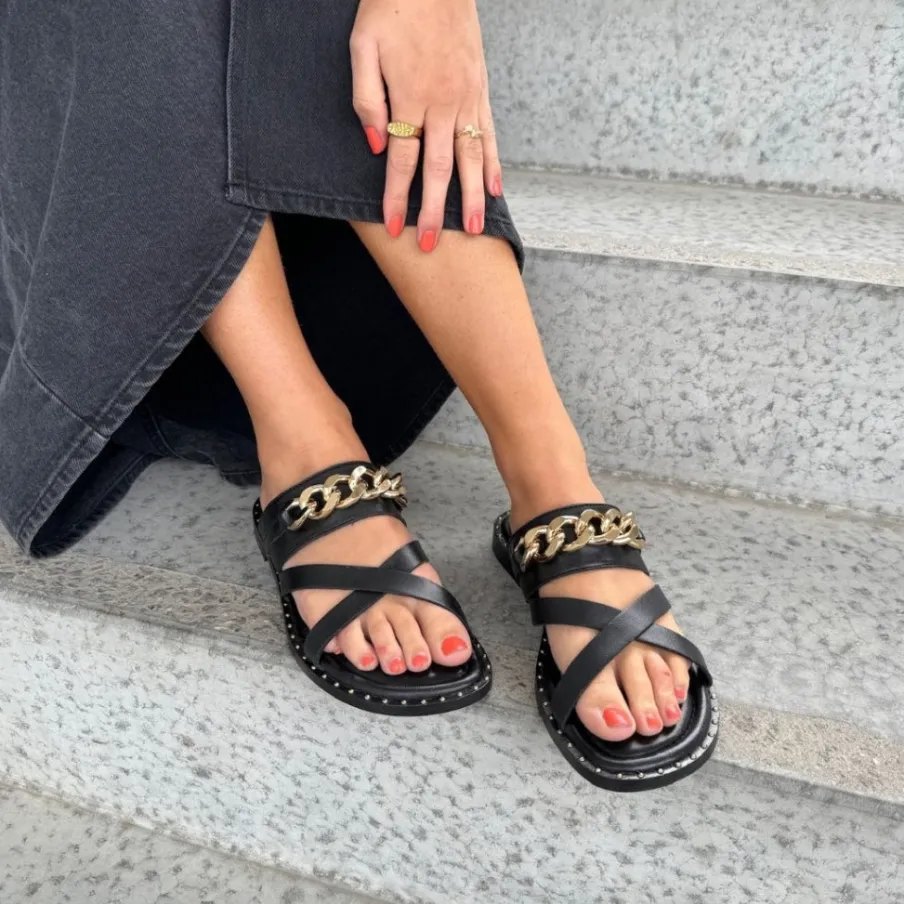 Copenhagen Shoes Flade Sandaler^WHEN I FLY - Black
