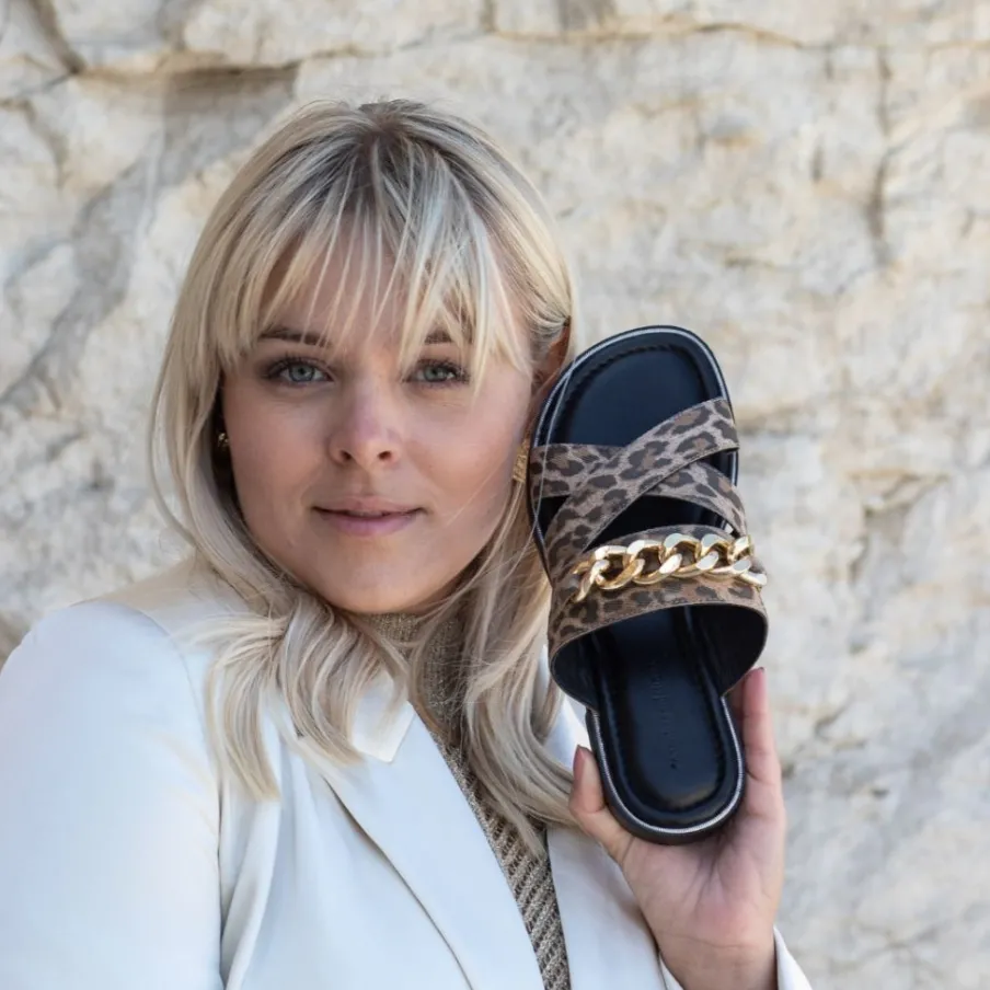 Copenhagen Shoes Flade Sandaler^WHEN I FLY - LEP. - Leopard