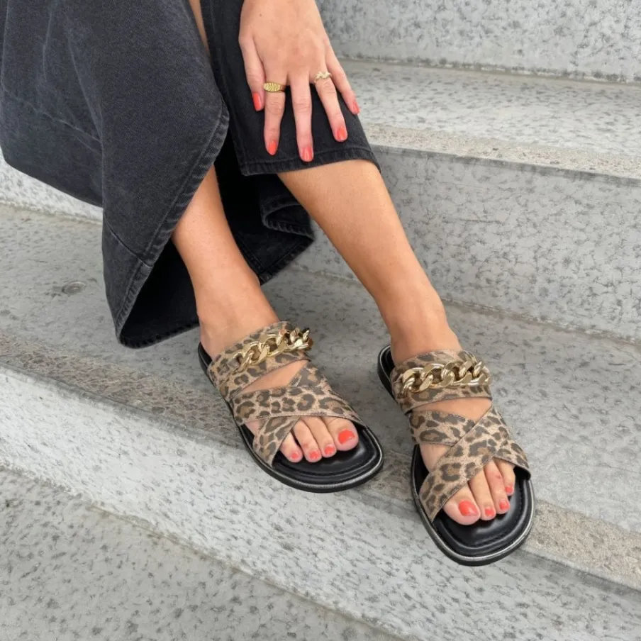 Copenhagen Shoes Flade Sandaler^WHEN I FLY - LEP. - Leopard