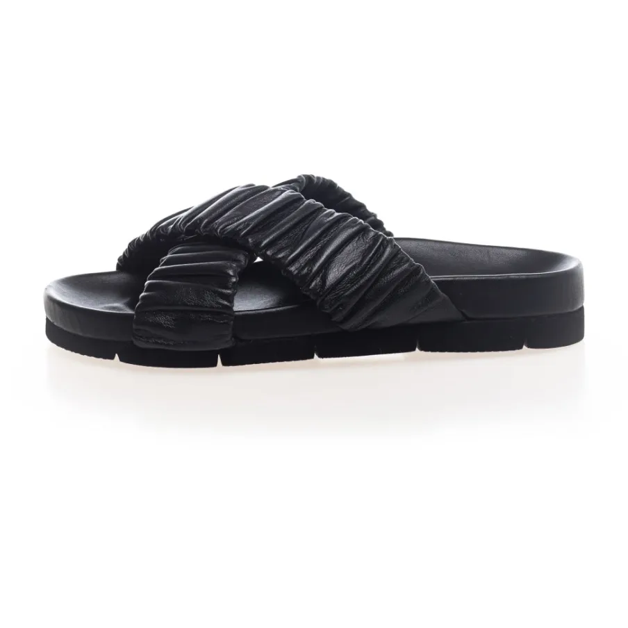 Copenhagen Shoes Flade Sandaler^WRINKLES LEATHER - Black