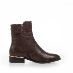 Copenhagen Shoes Ankelstøvler^YOU CAN FLY - DK BROWN Youcan fly crocco boot dk brown